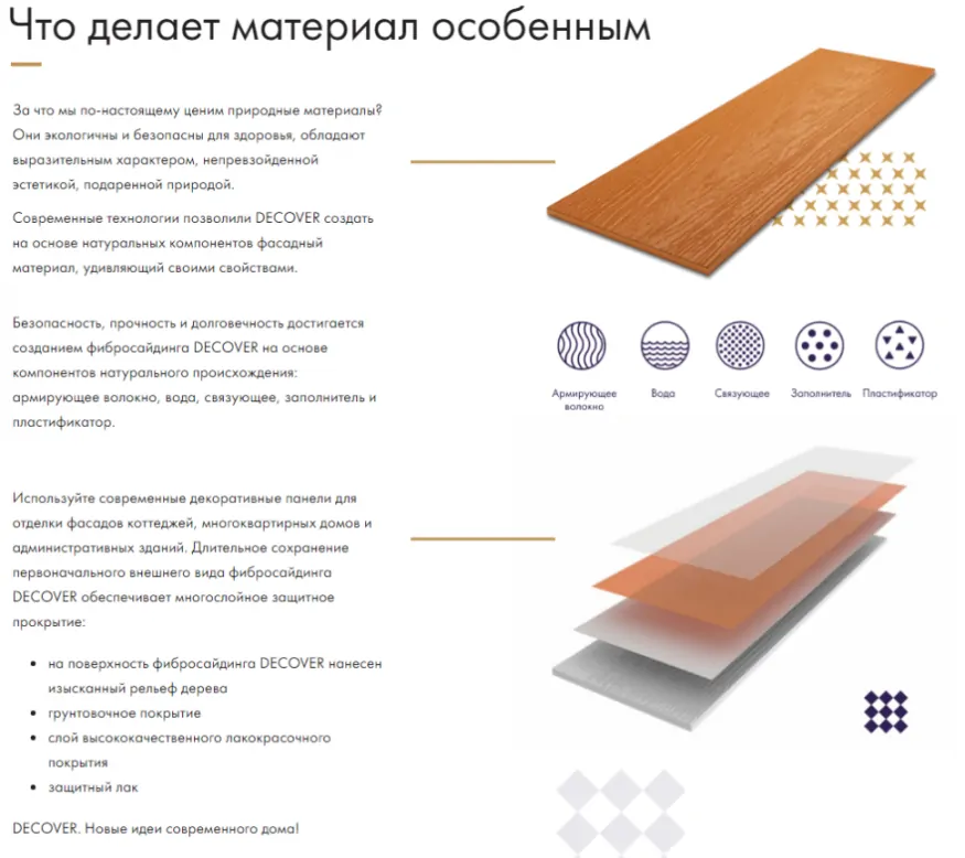 Фибросайдинг DECOVER 3600 x 190 x 8 мм Цвет терракота купить в Челябинске