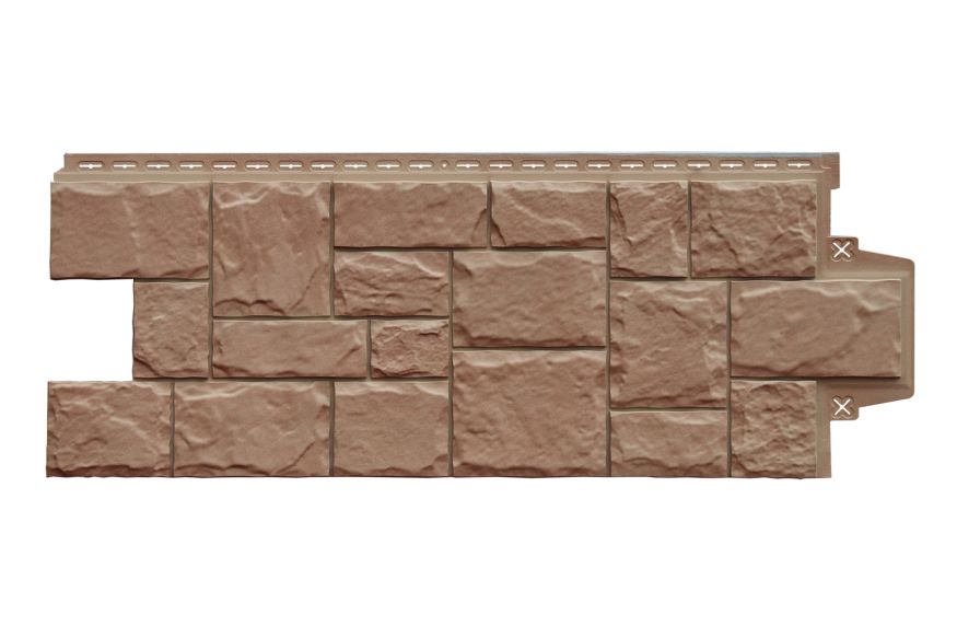 Фасадная панель Grand Line, Крупный Камень Design Plus, Миндаль купить в Челябинске