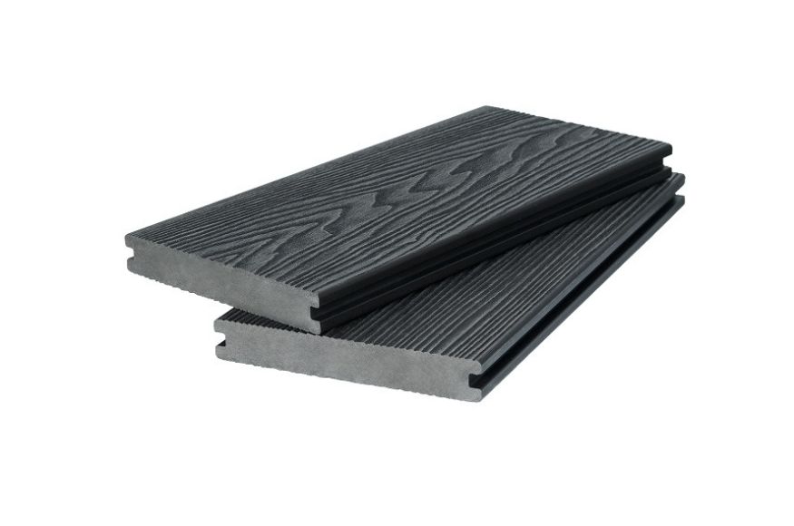 Доска террасная двухсторонняя с 3D фактурой дерева POLIVAN GROUP SINGARAJA черного цвета. купить в Челябинске