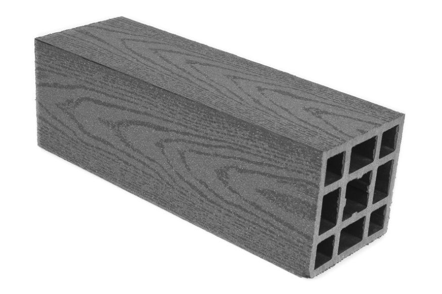 Гладкий столб ДПК АЙ-ТЕХПЛАСТ серого цвета купить в Челябинске