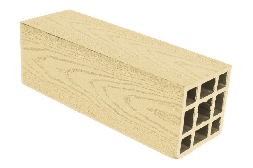 Столб гладкий ДПК АЙ-ТЕХПЛАСТ цвета слоновая кость купить в Челябинске