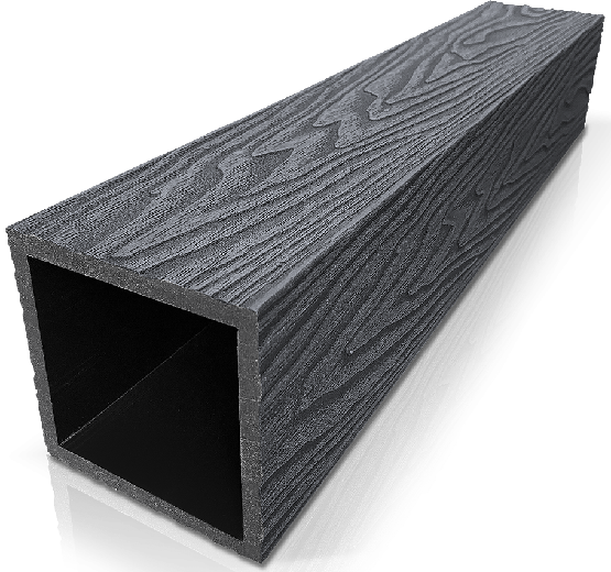 Столб ДПК 3D GardenParkett с текстурой дерева в цвете Графит купить в Челябинске