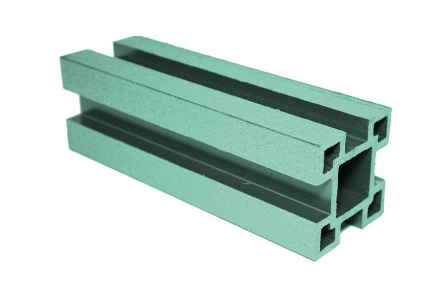 Столб ДПК АЙ-ТЕХПЛАСТ с пазами зеленого цвета купить в Челябинске