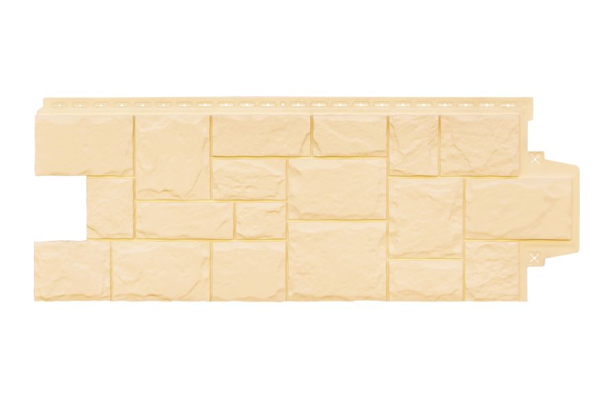 Фасадные панели Grand Line, Крупный камень Classic, Бежевый купить в Челябинске