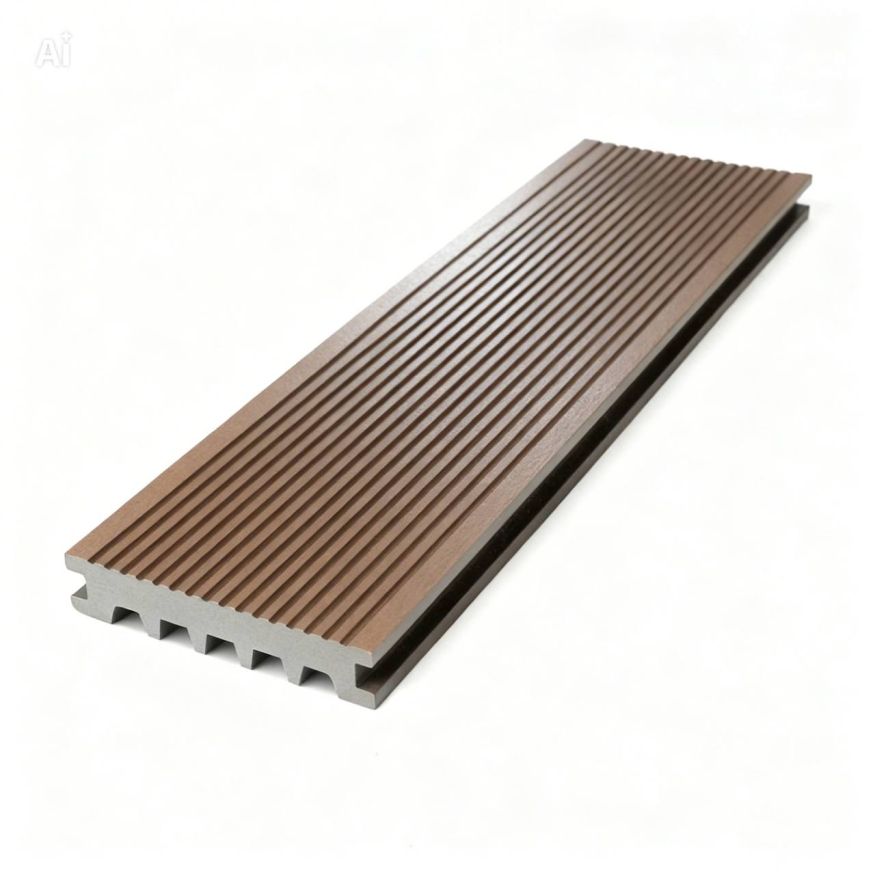 Террасная доска Экодекинг Базик полнотелая, Шоколад купить в Челябинске