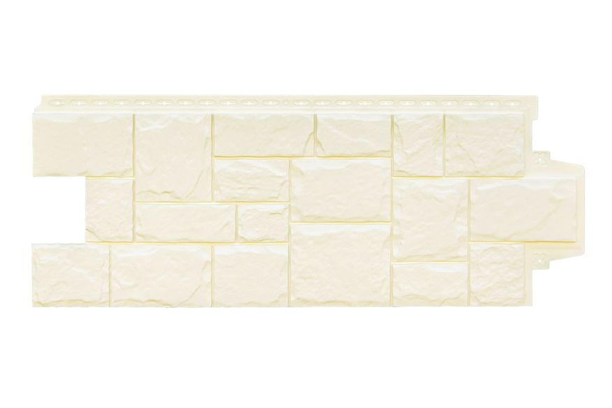 Фасадные панели Grand Line, Крупный камень Classic, Молочный купить в Челябинске