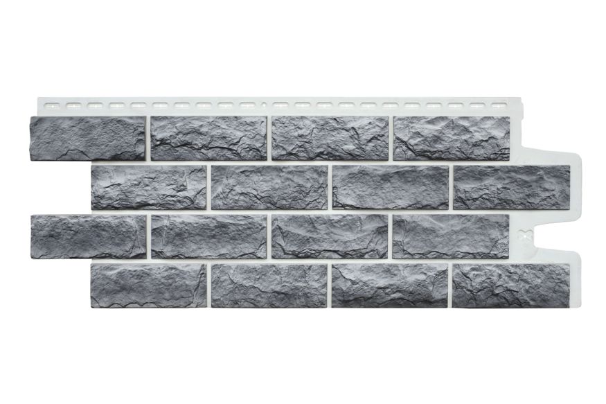 Фасадные панели Grand Line, Колотый Камень Design Plus, Гранит (белый шов) купить в Челябинске