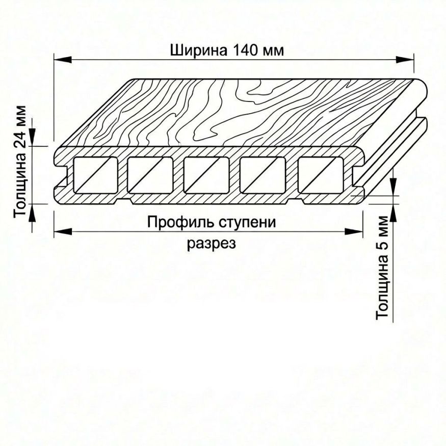 Террасная доска ДПК GardenParkett Табула, Венге купить в Челябинске