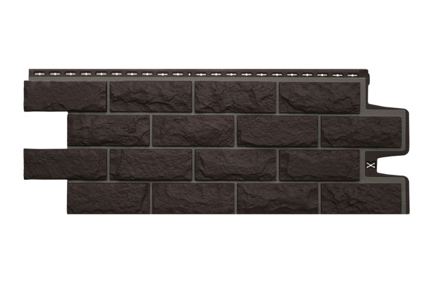 Фасадные панели Grand Line, Колотый камень Design, Шоколадный (шов RAL 7006) купить в Челябинске