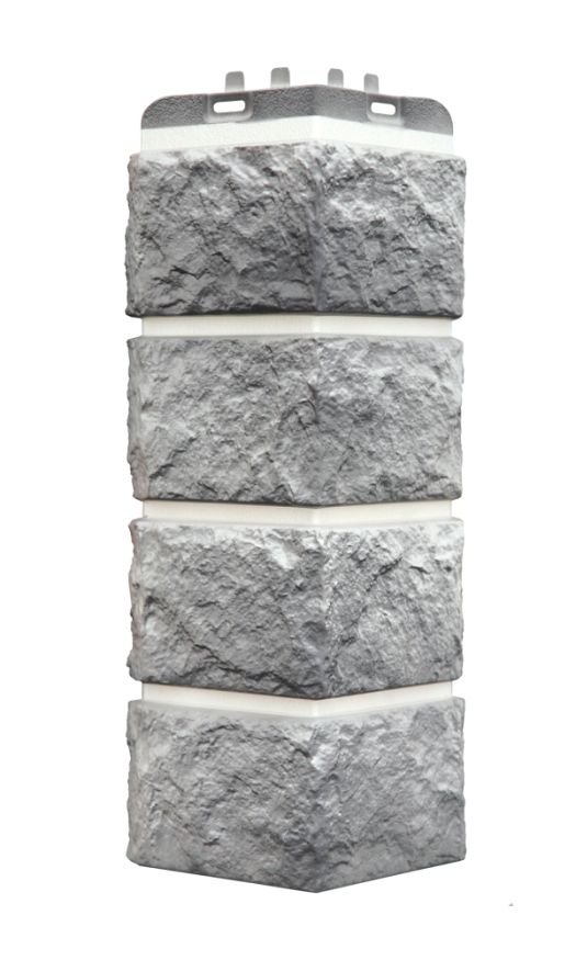 Угол наружный Grand Line, Колотый Камень Design Plus, Гранит (белый шов) купить в Челябинске