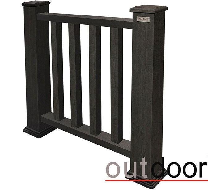 Ограждение из ДПК Outdoor Classic 3D STORM черного цвета купить в Челябинске