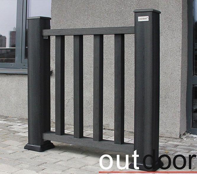 Ограждение из ДПК Outdoor Classic 3D STORM черного цвета купить в Челябинске