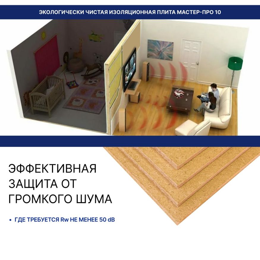Хвойная звукоизоляция для гипсокартона #ЖИВИГРОМЧЕ! 800x600x12 мм (3,84 м²). купить в Челябинске