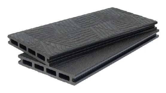 Террасная доска ДПК POLIVAN GROUP 3D+3D NEW пустотелая двухсторонняя DENPASAR Черного цвета. купить в Челябинске