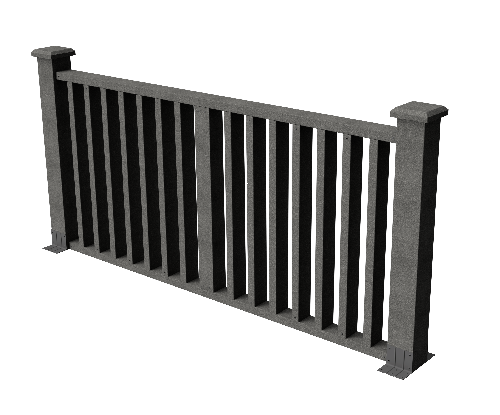 Декоративное ограждение из ДПК GRINDERDECO Риальто в цвете серый базальт купить в Челябинске
