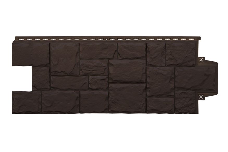 Фасадные панели Grand Line, Крупный камень Classic, Шоколадный купить в Челябинске