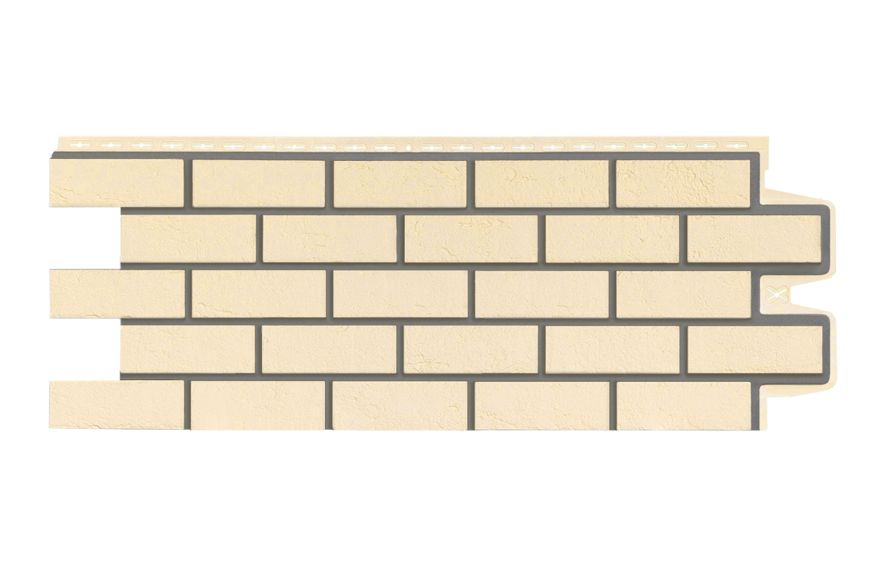 Фасадная панель Grand Line, Состаренный кирпич Design, Бежевый, шов RAL 7006 купить в Челябинске