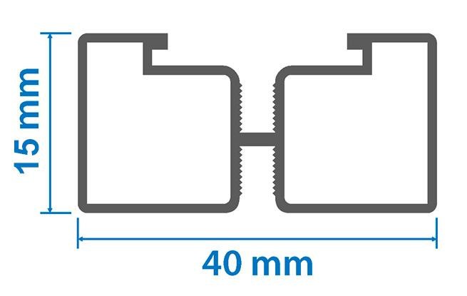 Алюминиевая опорная лага KRONEX Slim 40x15x3000 мм купить в Челябинске