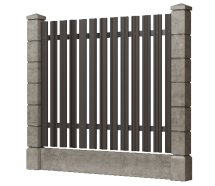 Заборная доска GRINDERDECO, ДПК, шлифованная цвет Асфальт.