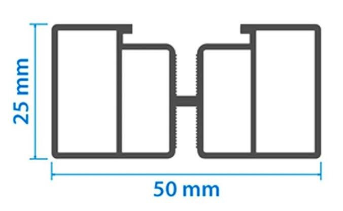 Алюминиевая несущая лага KRONEX 50x25x3000 мм купить в Челябинске