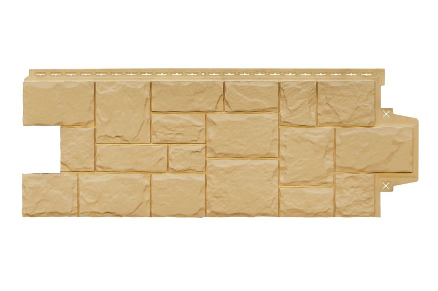 Фасадные панели Grand Line, Крупный камень Classic, Песочный купить в Челябинске