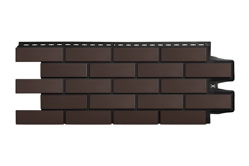 Фасадные панели Grand Line, Клинкерный кирпич Design, Шоколадный, шов RAL 9005  купить в Челябинске