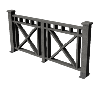 Декоративное ограждение ДПК GRINDERDECO Виктория, цвет серый базальт.