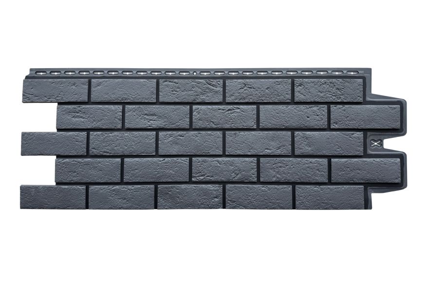 Фасадная панель Grand Line, Состаренный кирпич Design, Графит, шов RAL 9005 купить в Челябинске