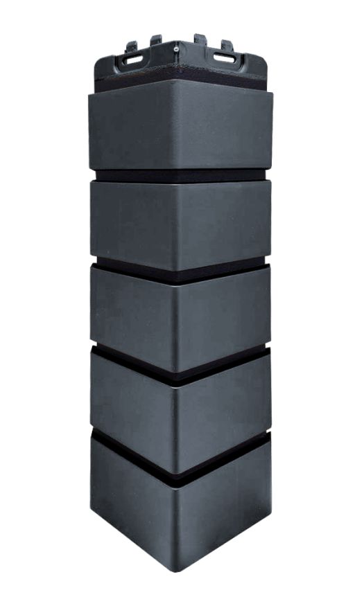 Угол наружный Grand Line, Состаренный кирпич Design, Графит, шов RAL 9005 купить в Челябинске
