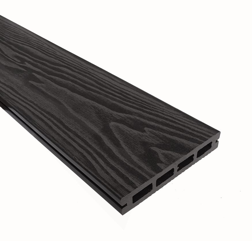 Террасная доска ДПК Terrapol Смарт 3D (пустотелая с пазом) Черное дерево купить в Челябинске