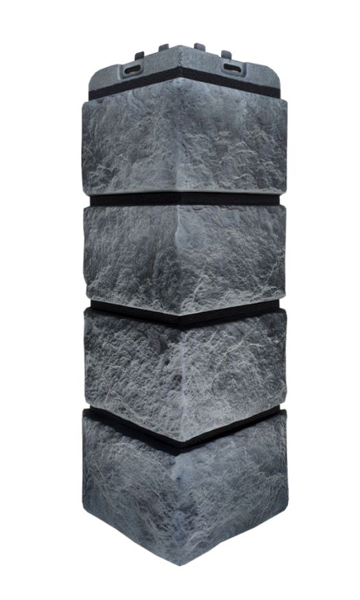 Угол наружный Grand Line, Колотый Камень Design Plus, Антрацит (черный шов) купить в Челябинске