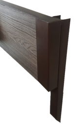 Металлический угловой элемент для ДПК грядок 150мм, коричневый