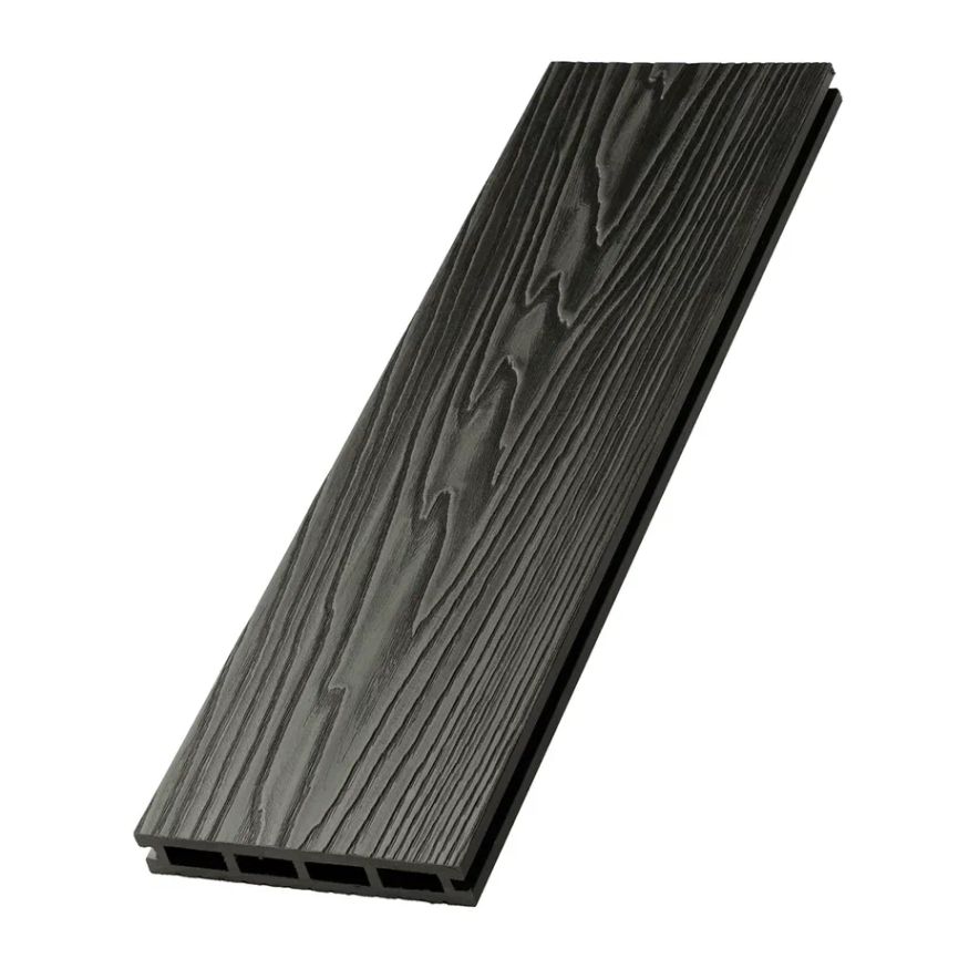 Террасная доска ДПК NanoWood New 3D тиснение + вельвет Графит купить в Челябинске