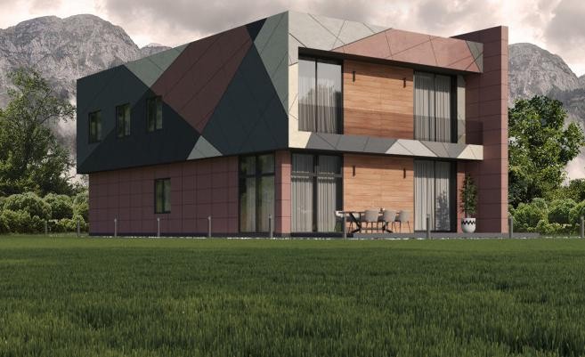 Фиброцементные панели Roofas COLOR Line Красный купить в Челябинске
