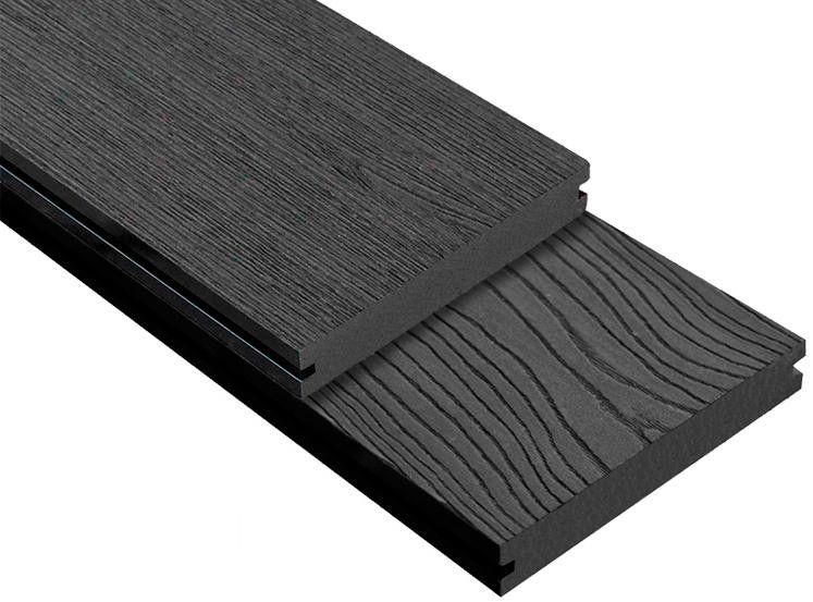 Террасная доска DPK Outdoor 3D полнотелая STORM/OCEAN BLACK черного цвета купить в Челябинске