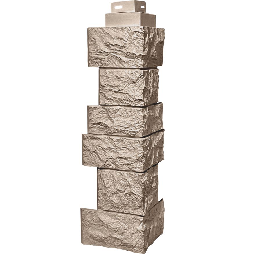 Наружный угол FineBer Дикий камень, Песочный купить в Челябинске