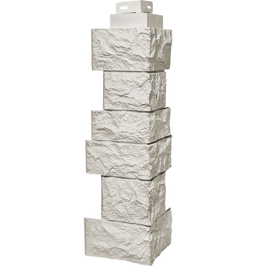 Наружный угол FineBer Дикий камень, Жемчужный купить в Челябинске